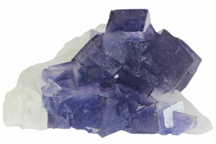 Cubic Purple-Blue Fluorite with Phantoms - Yaogangxian Mine #161556
